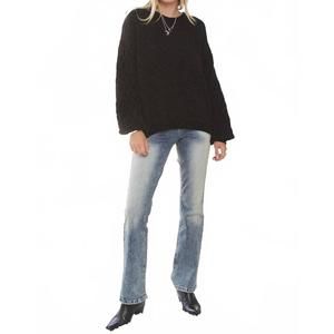 NEW MADELYN puff sleeve sweater top - plus in black